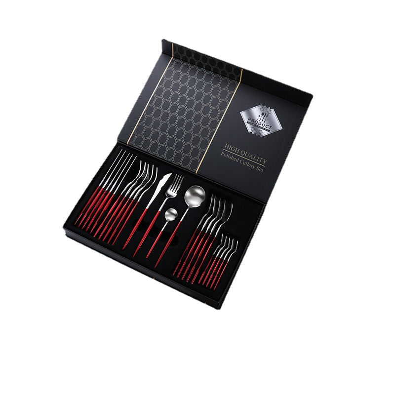 304 Stainless Steel Western Tableware Gift Box Knife and Fork Set Knife, Fork and Spoon Three-Piece Set Steak Knife and Fork Set Household