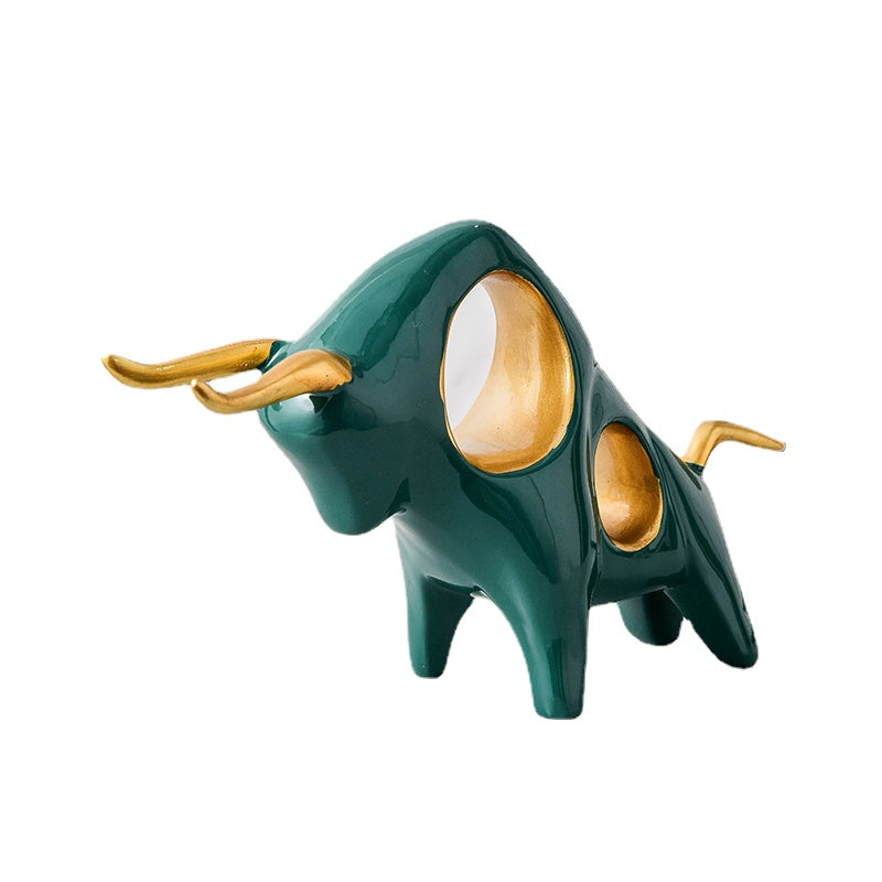 Creative cow mascot ornaments light luxury high-end TV cabinet office desktop living room home wine cabinet decorations