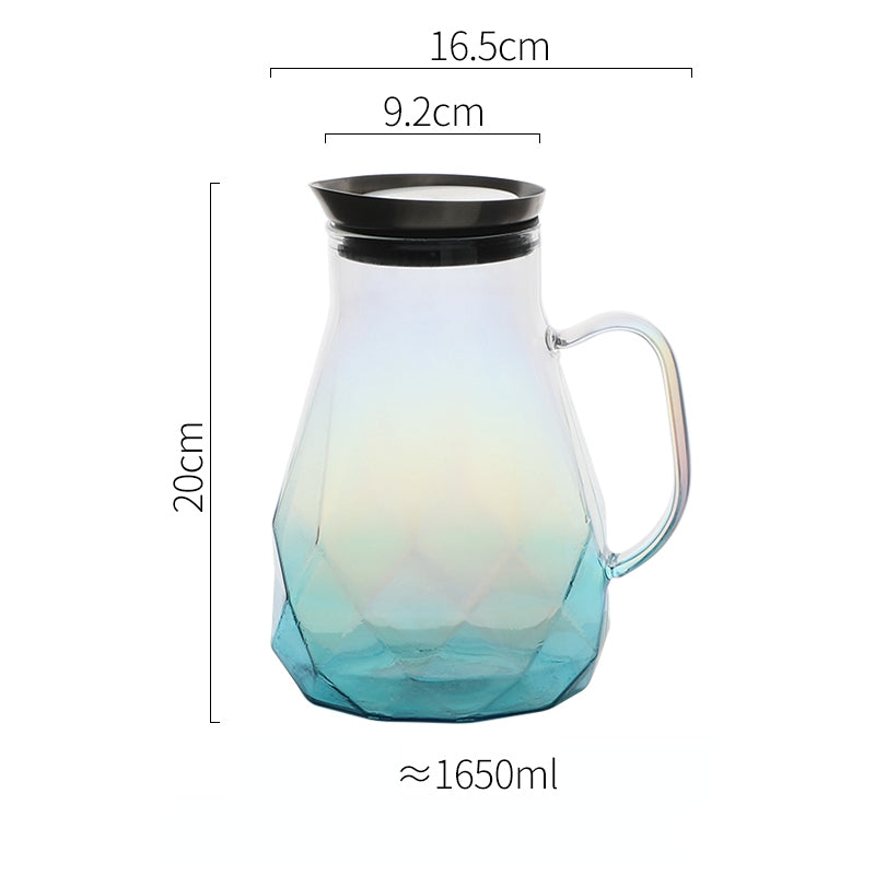 Cold water pot light luxury cool water pot creative water pot water cup set household glass water pot large capacity