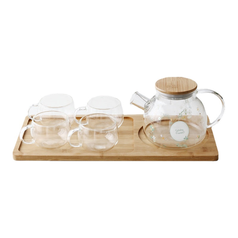 Japanese Style Heat-Resistant High-Temperature Glass Cold Water Pot Set Large Capacity Household Teapot Cool Boiled Water Jug Pack Water Bottle