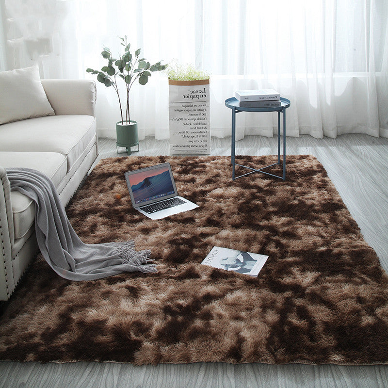 Carpet living room coffee table mat with long hair and large bedroom floor mat covered with girls&