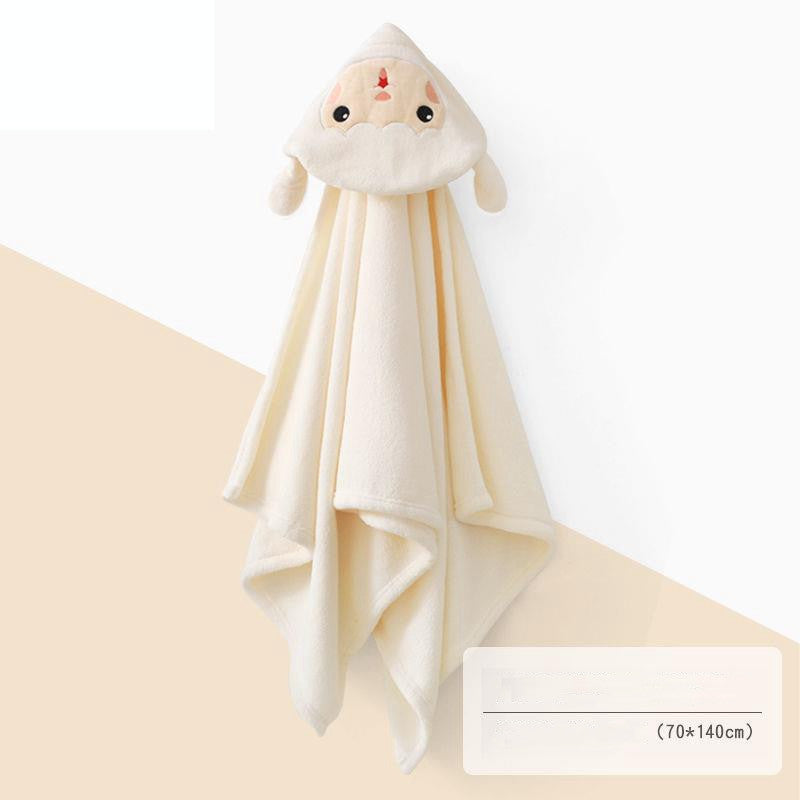 Baby bath towel newborn baby coral fleece hooded cloak bathrobe thickened water absorption