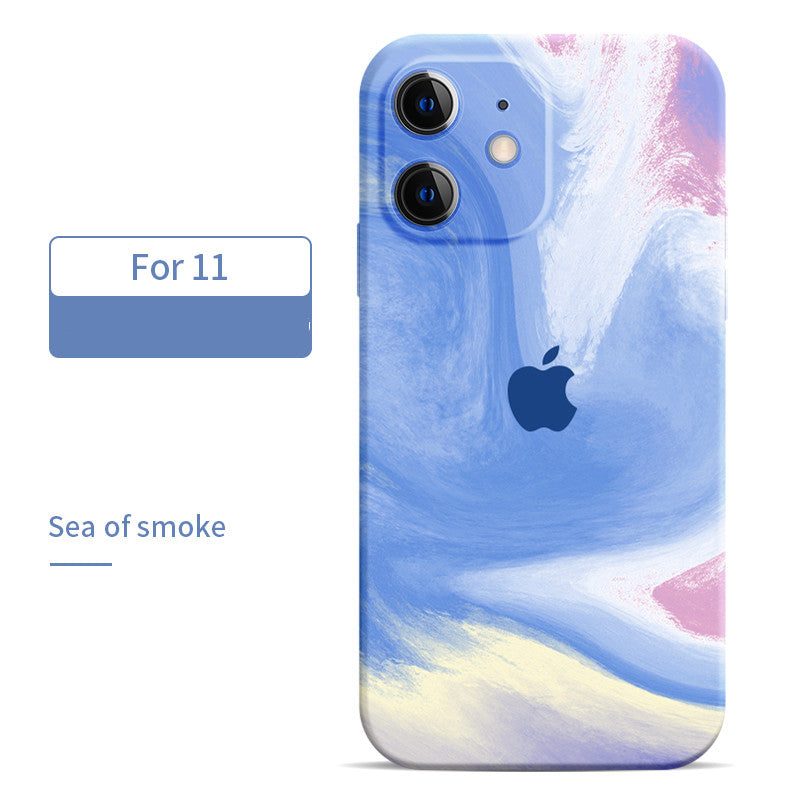 Applicable to Apple 11 mobile phone case camera all-inclusive lens watercolor liquid silicone