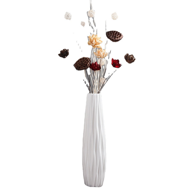 Ceramic Floor Large Vase Decoration Dried Flower Arrangement in Living Room Home White Modern Nordic Creative Hallway Decoration