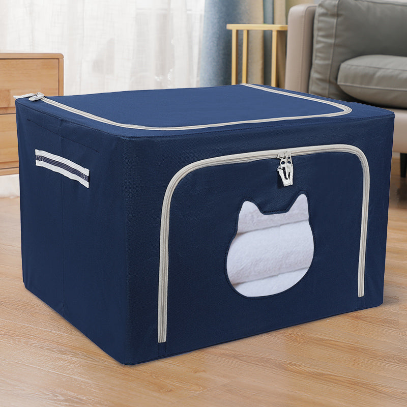 Clothes storage box fabric bag folding dormitory wardrobe Oxford cloth finishing box basket