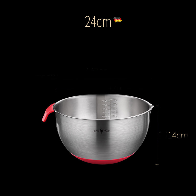 Baking in egg bowl, deepening splash proof 304 stainless steel cake kneading and washing