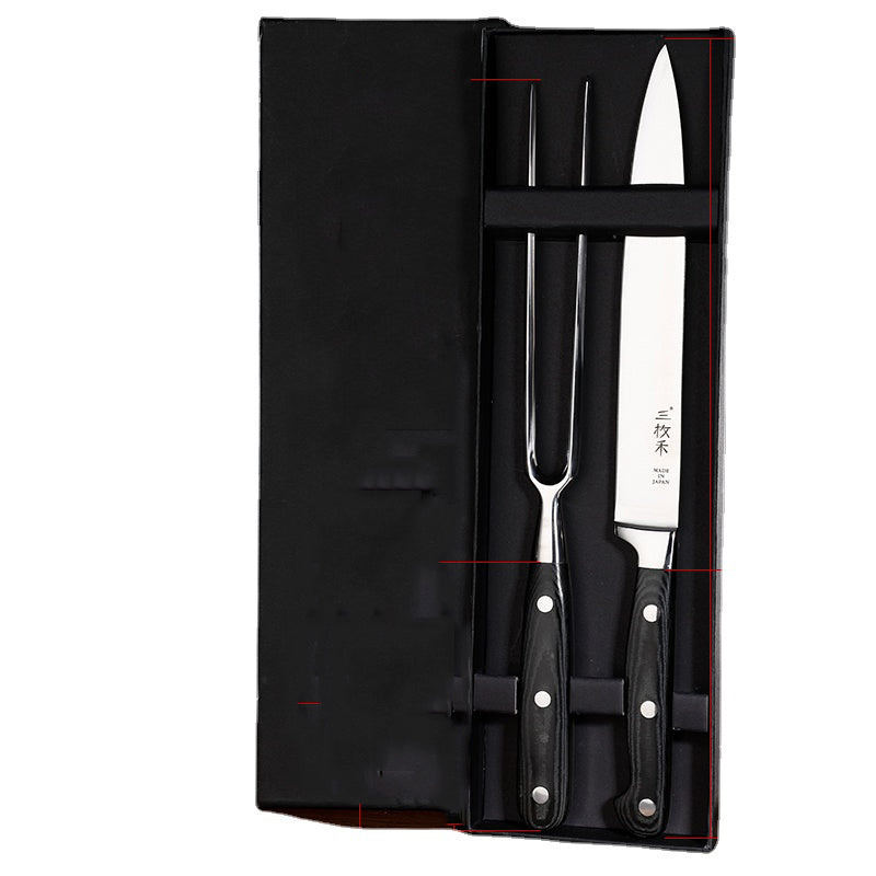 Tuo Brand Teppanyaki Knife and Fork Set Japanese Iron Plate Steak Knife and Fork Combination Fancy Teppanyaki French Cuisine Knife and Fork