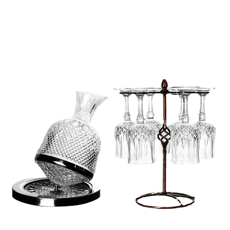 European Style High-End Entry Lux Crystal Glass High Leg Red Wine Cup Gyro Tumbler Red Wine Wine Decanter Home Use Set