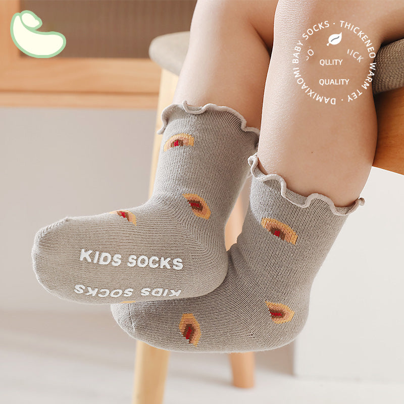 Baby cotton socks spring and autumn summer newborn loose mouth baby floor socks non slip children&