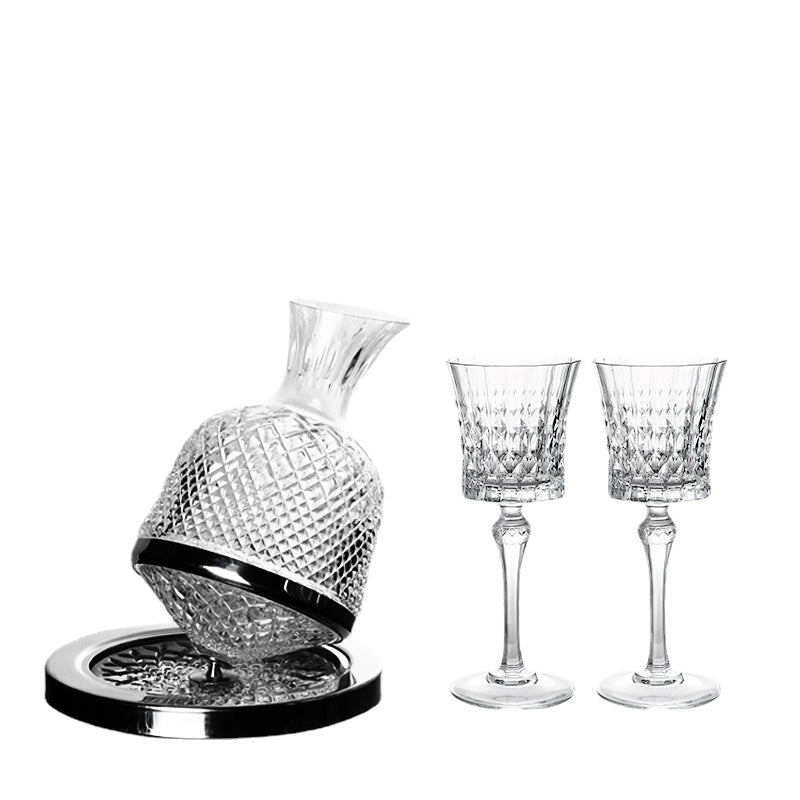 European Style High-End Entry Lux Crystal Glass High Leg Red Wine Cup Gyro Tumbler Red Wine Wine Decanter Home Use Set