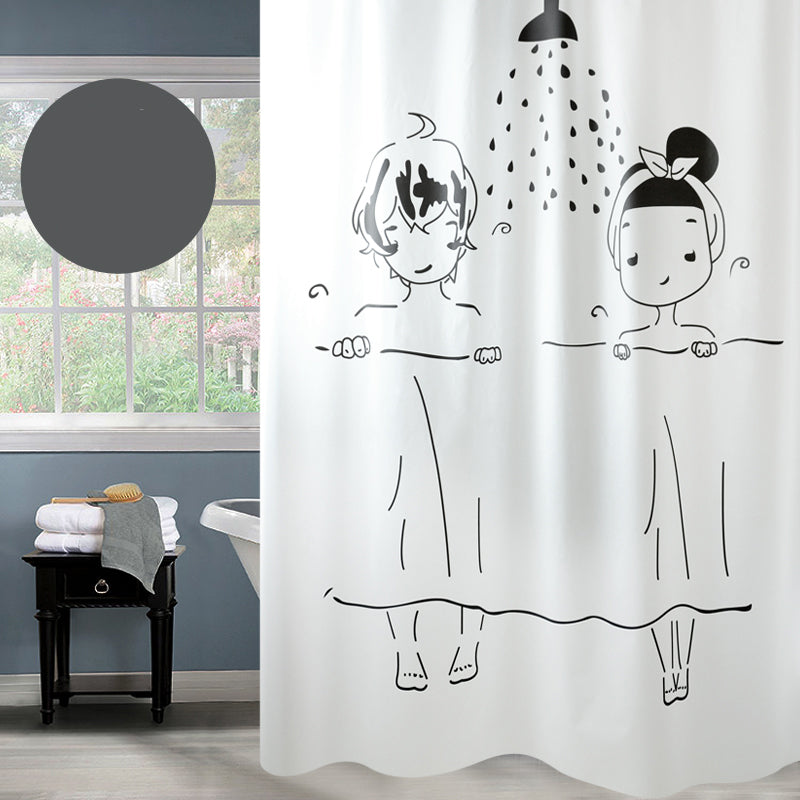 Bathroom curtain cartoon waterproof curtain shower curtain suit