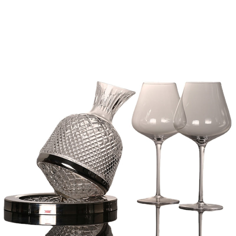 European Style High-End Entry Lux Crystal Glass High Leg Red Wine Cup Gyro Tumbler Red Wine Wine Decanter Home Use Set