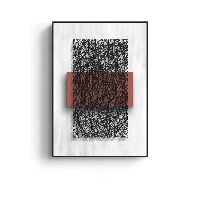 Geometric Fun Modern Minimalist Decorative Painting Red Living Room Sofa Wall Painting Studio Abstract Art