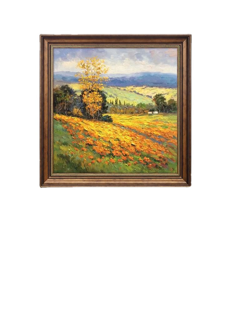 Pure hand painted American oil painting Van Gogh harvest landscape mural entrance restaurant decoration painting