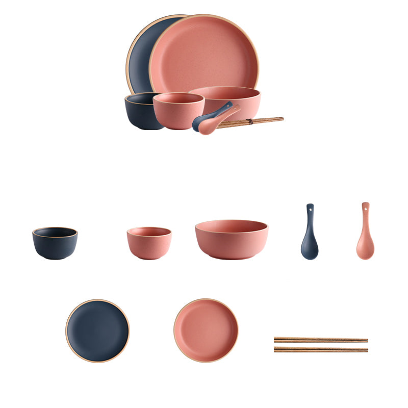 Wheatlife House Morandi Nordic Bowl Dish Tableware Set of Dishes and Bowls Creative Household Combination Internet Celebrity Ins Bowl and Chopsticks Set