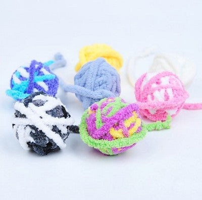 Cat toy self-hi wool baby cat molar toy ball rainbow ball