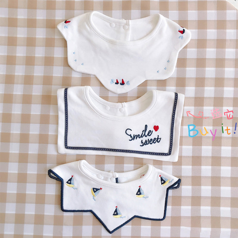 Baby Bib cotton baby mouth Towel anti-spitting milk suction 360 degrees can rotate bib children autumn and Winter Bib