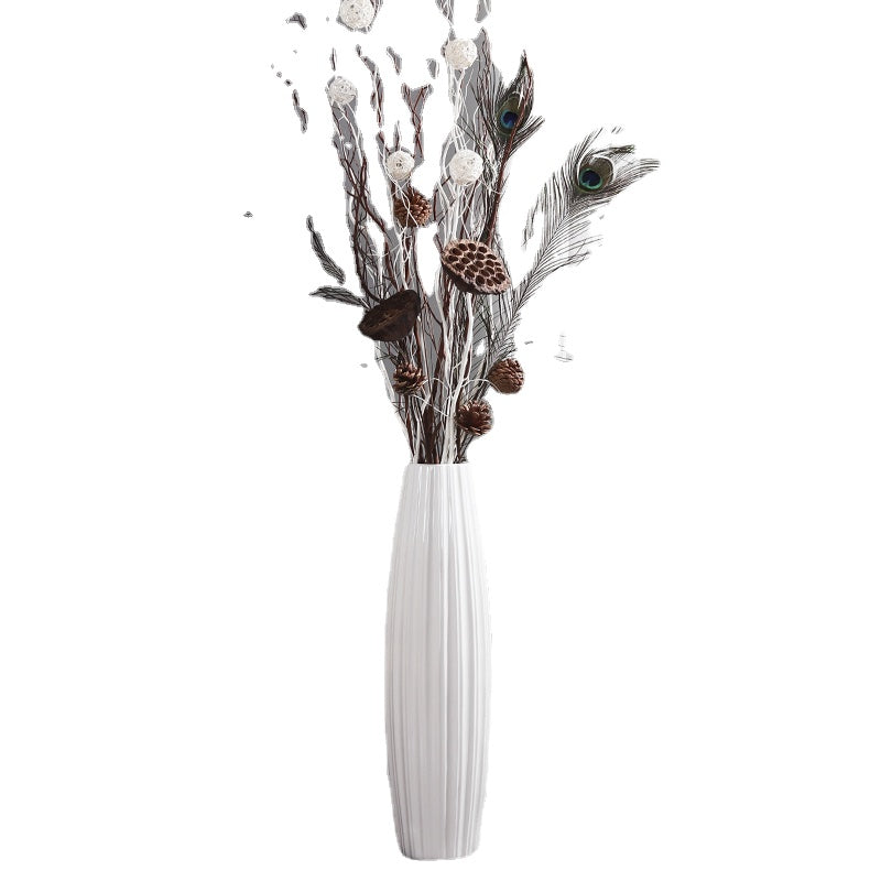 Ceramic Floor Large Vase Decoration Dried Flower Arrangement in Living Room Home White Modern Nordic Creative Hallway Decoration