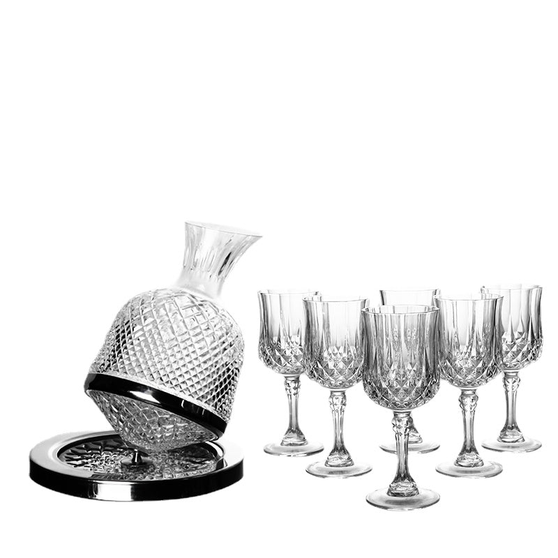 European Style High-End Entry Lux Crystal Glass High Leg Red Wine Cup Gyro Tumbler Red Wine Wine Decanter Home Use Set