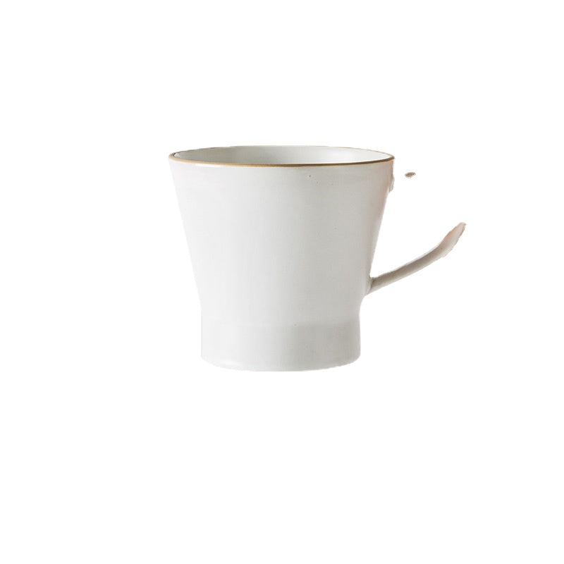 Lototo Ink White Japanese Ins Creative Large Capacity Couple with Handle Ceramic Cup Mark Coffee Cup Tea Cup