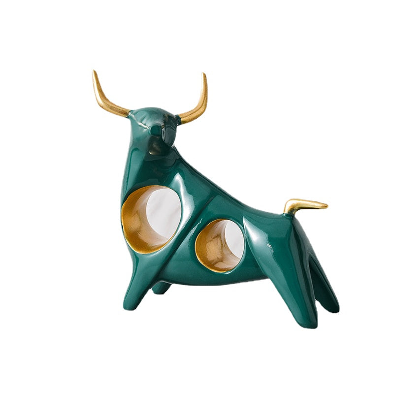 Creative cow mascot ornaments light luxury high-end TV cabinet office desktop living room home wine cabinet decorations