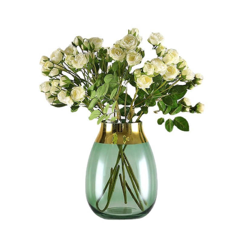 Vase Decoration Nordic Dried Flower Living Room Furnishings Flower Arrangement Light Luxury Glass Decoration Modern Simple Dining Table Transparent Decoration