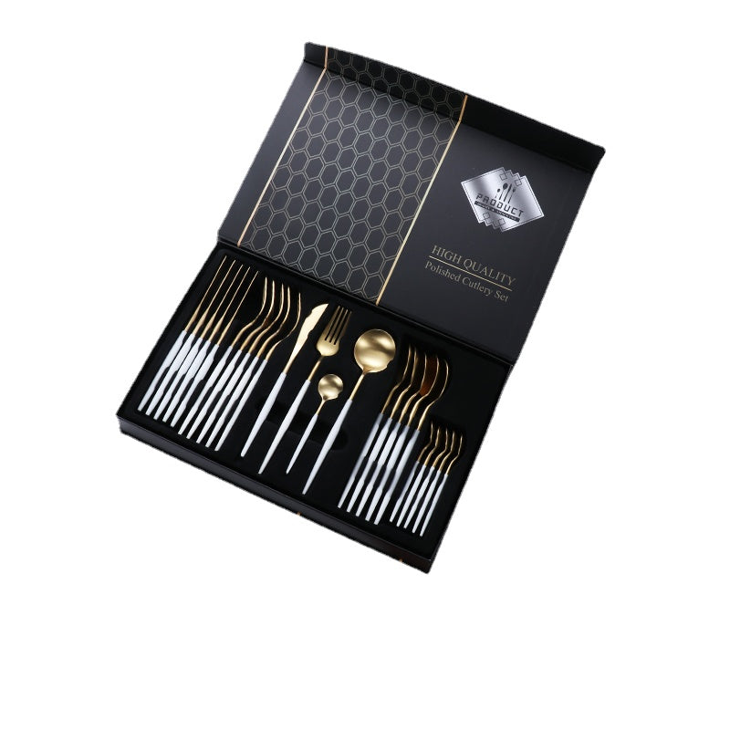 304 Stainless Steel Western Tableware Gift Box Knife and Fork Set Knife, Fork and Spoon Three-Piece Set Steak Knife and Fork Set Household