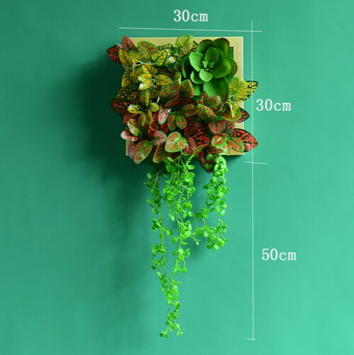 Simulation Green Plant Wall Plant Succulent Decoration Fake Flower Wall Hotel Photo Frame Hanging Decoration Restaurant Deer Head Wall Hanging Decoration