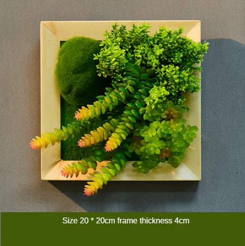 Simulation Green Plant Wall Plant Succulent Decoration Fake Flower Wall Hotel Photo Frame Hanging Decoration Restaurant Deer Head Wall Hanging Decoration