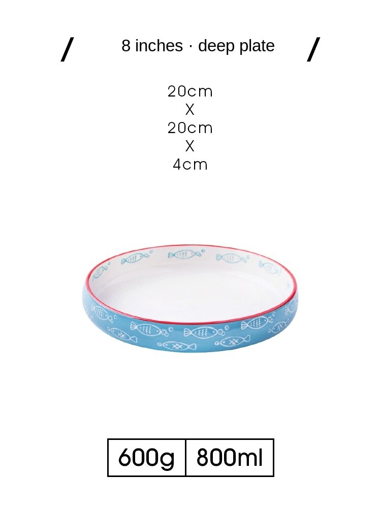 Ezicok Nordic Simple Cutlery Plate Couple Plate Household round Plate Rice Bowl Japanese Salad Bowl Bowl and Dish Set