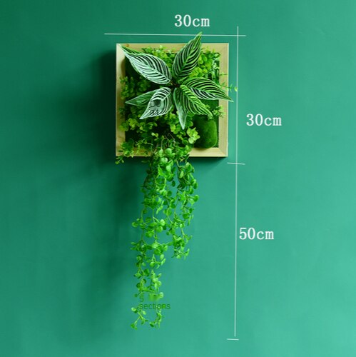 Simulation Green Plant Wall Plant Succulent Decoration Fake Flower Wall Hotel Photo Frame Hanging Decoration Restaurant Deer Head Wall Hanging Decoration