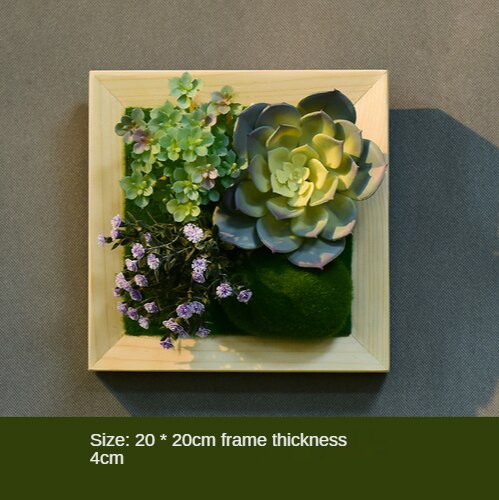 Simulation Green Plant Wall Plant Succulent Decoration Fake Flower Wall Hotel Photo Frame Hanging Decoration Restaurant Deer Head Wall Hanging Decoration