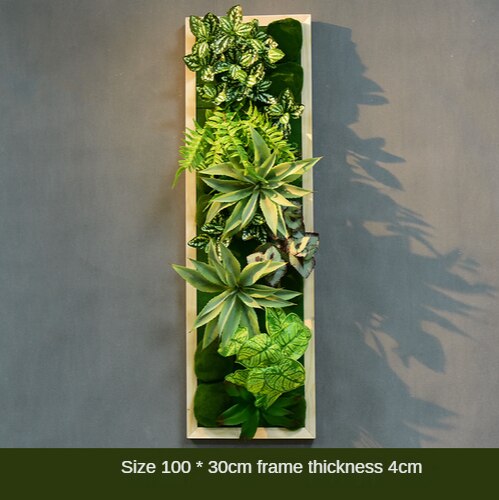 Simulation Green Plant Wall Plant Succulent Decoration Fake Flower Wall Hotel Photo Frame Hanging Decoration Restaurant Deer Head Wall Hanging Decoration