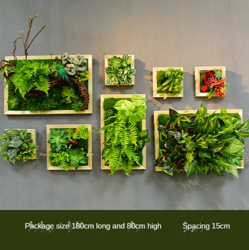 Simulation Green Plant Wall Plant Succulent Decoration Fake Flower Wall Hotel Photo Frame Hanging Decoration Restaurant Deer Head Wall Hanging Decoration