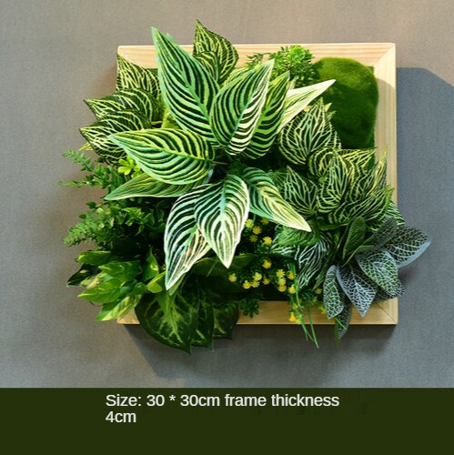 Simulation Green Plant Wall Plant Succulent Decoration Fake Flower Wall Hotel Photo Frame Hanging Decoration Restaurant Deer Head Wall Hanging Decoration