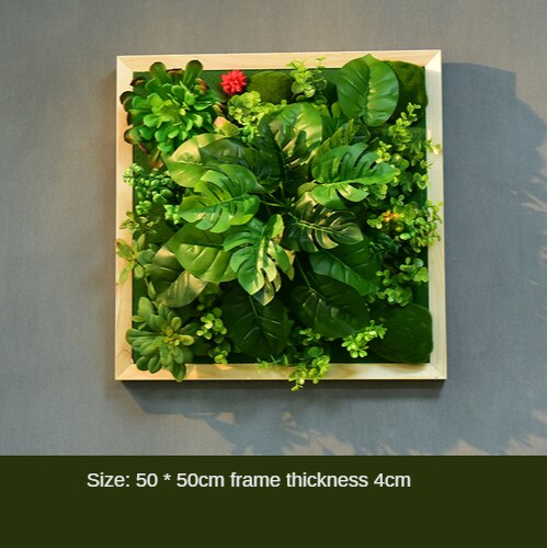 Simulation Green Plant Wall Plant Succulent Decoration Fake Flower Wall Hotel Photo Frame Hanging Decoration Restaurant Deer Head Wall Hanging Decoration