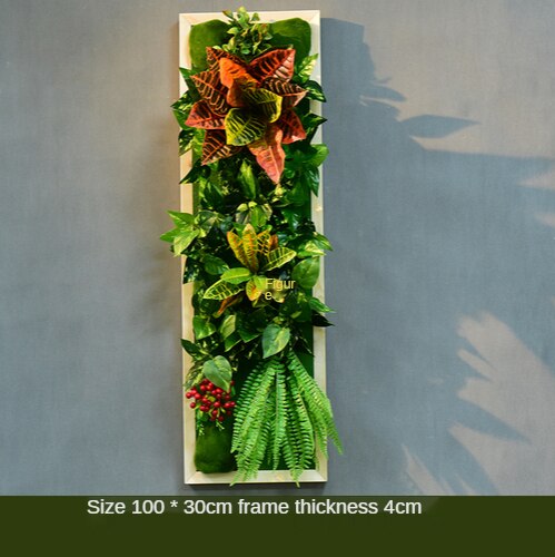 Simulation Green Plant Wall Plant Succulent Decoration Fake Flower Wall Hotel Photo Frame Hanging Decoration Restaurant Deer Head Wall Hanging Decoration