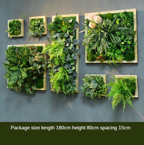 Simulation Green Plant Wall Plant Succulent Decoration Fake Flower Wall Hotel Photo Frame Hanging Decoration Restaurant Deer Head Wall Hanging Decoration