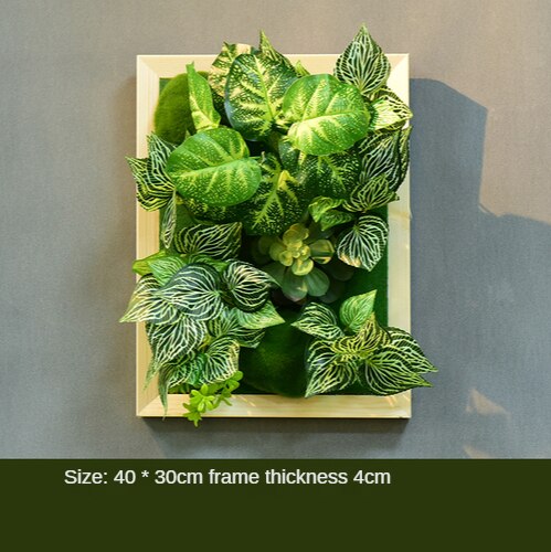 Simulation Green Plant Wall Plant Succulent Decoration Fake Flower Wall Hotel Photo Frame Hanging Decoration Restaurant Deer Head Wall Hanging Decoration