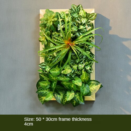 Simulation Green Plant Wall Plant Succulent Decoration Fake Flower Wall Hotel Photo Frame Hanging Decoration Restaurant Deer Head Wall Hanging Decoration