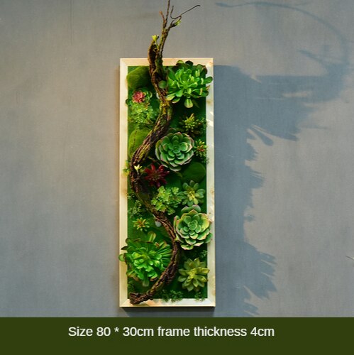 Simulation Green Plant Wall Plant Succulent Decoration Fake Flower Wall Hotel Photo Frame Hanging Decoration Restaurant Deer Head Wall Hanging Decoration