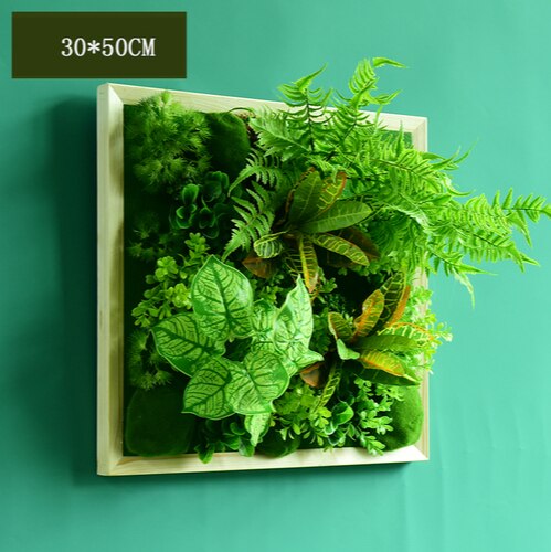 Simulation Green Plant Wall Plant Succulent Decoration Fake Flower Wall Hotel Photo Frame Hanging Decoration Restaurant Deer Head Wall Hanging Decoration