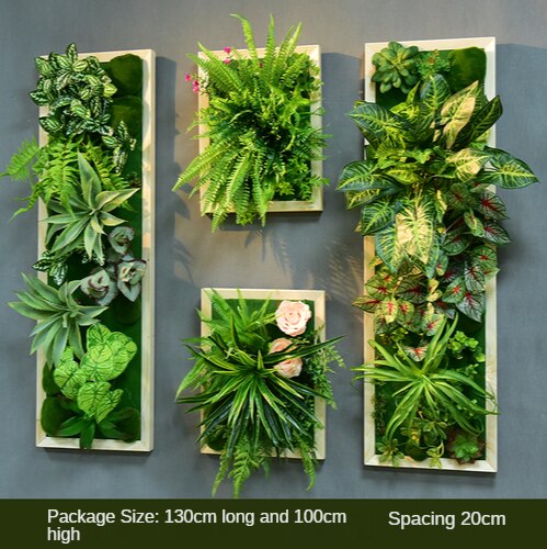 Simulation Green Plant Wall Plant Succulent Decoration Fake Flower Wall Hotel Photo Frame Hanging Decoration Restaurant Deer Head Wall Hanging Decoration