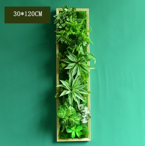 Simulation Green Plant Wall Plant Succulent Decoration Fake Flower Wall Hotel Photo Frame Hanging Decoration Restaurant Deer Head Wall Hanging Decoration