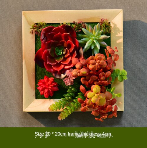 Simulation Green Plant Wall Plant Succulent Decoration Fake Flower Wall Hotel Photo Frame Hanging Decoration Restaurant Deer Head Wall Hanging Decoration