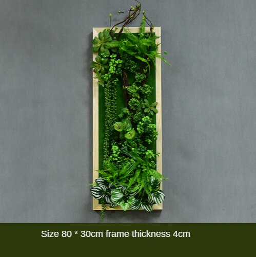 Simulation Green Plant Wall Plant Succulent Decoration Fake Flower Wall Hotel Photo Frame Hanging Decoration Restaurant Deer Head Wall Hanging Decoration