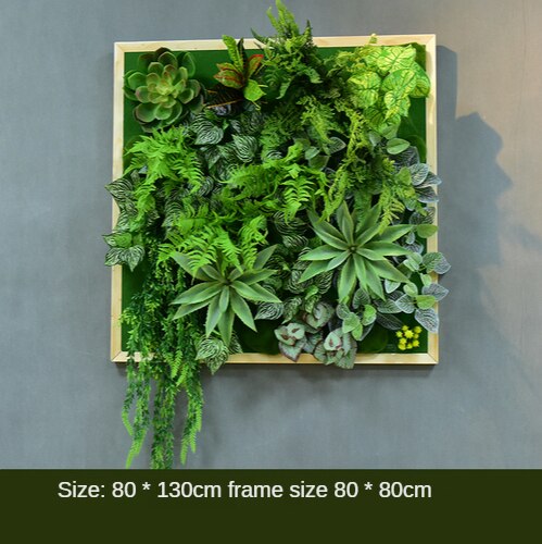 Simulation Green Plant Wall Plant Succulent Decoration Fake Flower Wall Hotel Photo Frame Hanging Decoration Restaurant Deer Head Wall Hanging Decoration