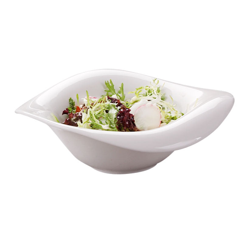 Pinle Foreign Trade French Pure White Ceramic Salad Bowl Candy Snacks Bowl Creative Cold Dish Bowl Soup Bowl French Soup Bowl