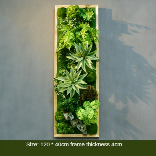 Simulation Green Plant Wall Plant Succulent Decoration Fake Flower Wall Hotel Photo Frame Hanging Decoration Restaurant Deer Head Wall Hanging Decoration