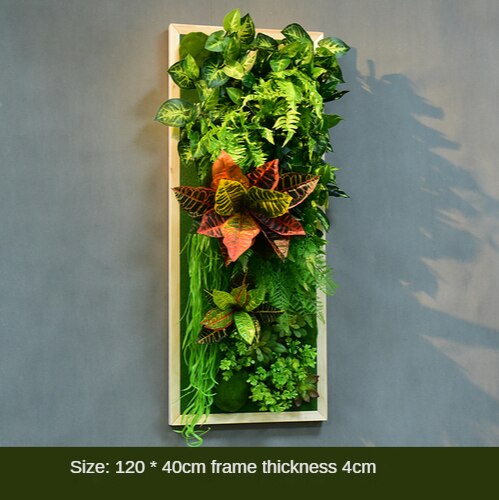 Simulation Green Plant Wall Plant Succulent Decoration Fake Flower Wall Hotel Photo Frame Hanging Decoration Restaurant Deer Head Wall Hanging Decoration